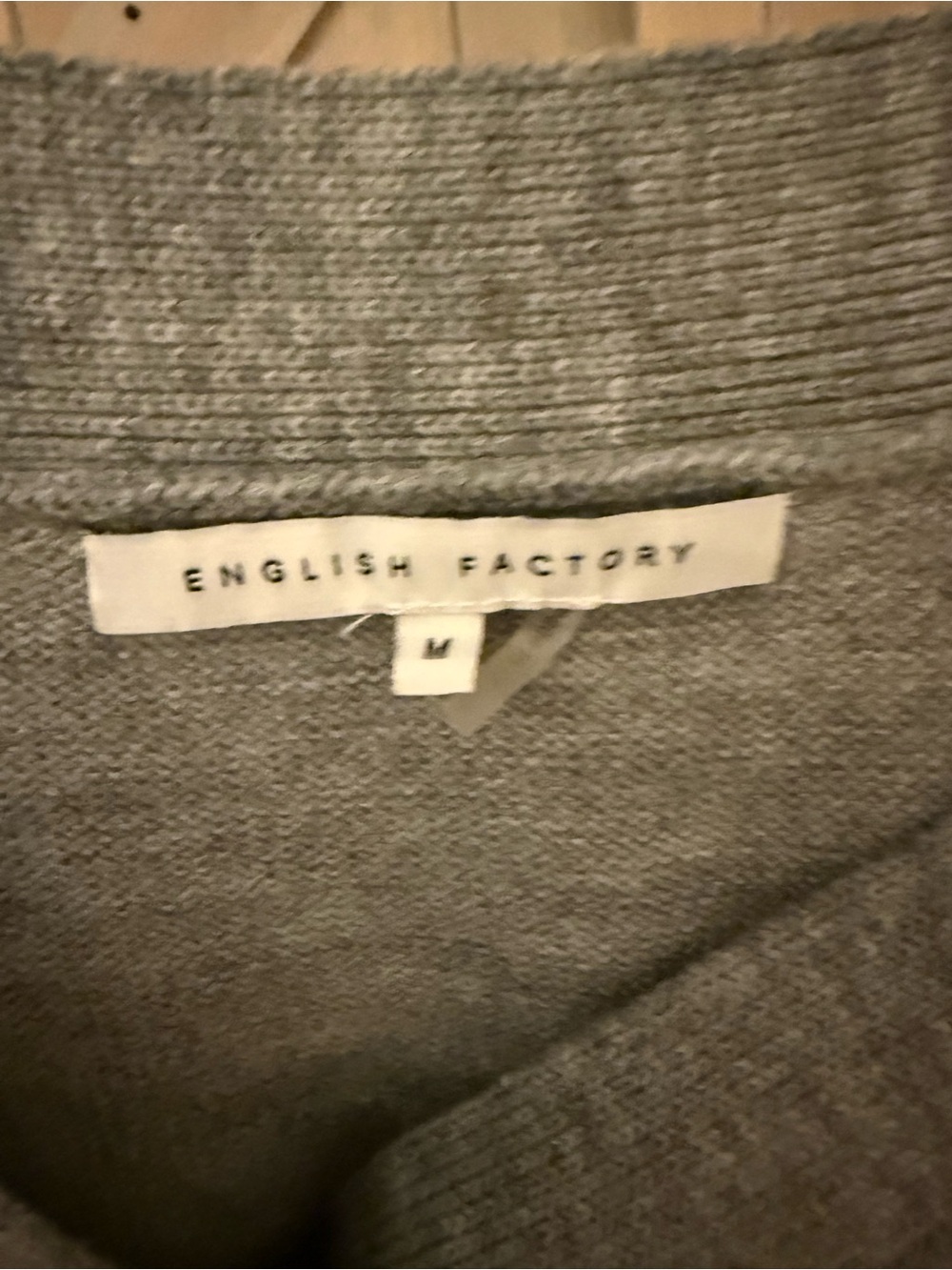 English Factory Off Shoulder Cardigan with White Tie Ribbon Straps - Picture 2 of 5